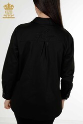 Producida con Tela de Algodón Lycra Camisa - Detalle de Tul - Fabricante de Ropa de Mujer - 20250 | Textiles reales - Thumbnail