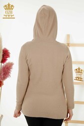 Angora İplikten Üretilen Triko Kapüşonlu Kadın Giyim Üreticisi - 40003 | Reel Tekstil - Thumbnail