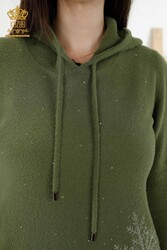 Sweat à capuche en tricot en fil angora Fabricant de vêtements pour femmes - 40003 | Vrai textile - Thumbnail