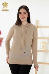 Sweat à capuche en tricot en fil angora Fabricant de vêtements pour femmes - 40003 | Vrai textile - Thumbnail