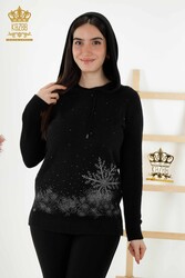 Sweat à capuche en tricot en fil angora Fabricant de vêtements pour femmes - 40003 | Vrai textile - Thumbnail