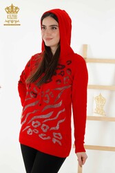 Sweat à capuche en tricot en fil angora Fabricant de vêtements pour femmes - 40004 | Vrai textile - Thumbnail