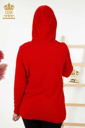 Sweat à capuche en tricot en fil angora Fabricant de vêtements pour femmes - 40004 | Vrai textile - Thumbnail