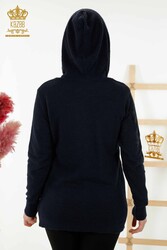 Sweat à capuche en tricot en fil angora Fabricant de vêtements pour femmes - 40004 | Vrai textile - Thumbnail