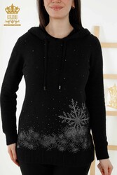 Knitwear Hoodie Made of Angora Yarn Women's Clothing Manufacturer - 40003 | Real Textile - Thumbnail