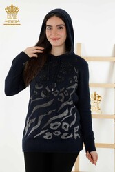 Knitwear Hoodie Made of Angora Yarn Women's Clothing Manufacturer - 40004 | Real Textile - Thumbnail