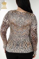 Strickwaren Damenbekleidung mit Leopardenmuster, hergestellt aus Angoragarn - 18525 | Echtes Textil - Thumbnail