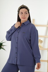 Hemd-Hosenanzug mit Taschen aus Baumwoll-Lycra-Stoff Hersteller von Damenbekleidung - 20320 | Echtes Textil - Thumbnail