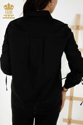 Hemdärmel-Kräuselungsdetail, hergestellt aus Baumwoll-Lycra-Stoff, Hersteller von Damenbekleidung – 20322 | Echtes Textil - Thumbnail