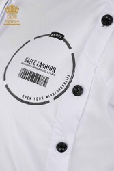 Hemdknopf-Detaillierter Damenbekleidungshersteller mit Baumwoll-Lycra-Stoff - 20328 | Echtes Textil - Thumbnail