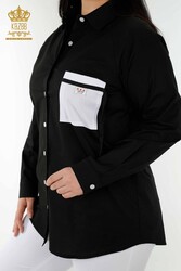 Hemdtasche Detaillierter Hersteller von Damenbekleidung mit Baumwoll-Lycra-Stoff - 20352 | Echtes Textil - Thumbnail