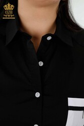 Hemdtasche Detaillierter Hersteller von Damenbekleidung mit Baumwoll-Lycra-Stoff - 20352 | Echtes Textil - Thumbnail