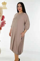 Kleid aus Baumwoll-Lycra-Stoff. Detaillierte Damenbekleidung – 20331 | Echtes Textil - Thumbnail