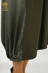 Kleid aus Baumwoll-Lycra-Stoff. Detaillierte Damenbekleidung – 20331 | Echtes Textil - Thumbnail