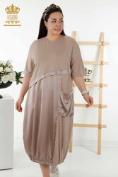 Kleid aus Baumwoll-Lycra-Stoff mit Taschen Damenbekleidung - 20323 | Echtes Textil - Thumbnail