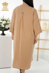 Kleid aus Baumwoll-Lycra-Stoff, halbe Knöpfe, detaillierte Damenbekleidung – 20384 | Echtes Textil - Thumbnail