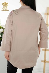 Hemden aus Baumwoll-Lycra-Stoff, Hersteller von Damenbekleidung mit Blumenmuster – 17053 | Echtes Textil - Thumbnail