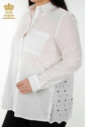 Hemden aus Baumwoll-Lycra-Stoff mit Spitze, detaillierter Hersteller von Damenbekleidung – 20319 | Echtes Textil - Thumbnail