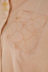 Hemden aus Baumwoll-Lycra-Stoff mit Spitze, detaillierter Hersteller von Damenbekleidung – 20319 | Echtes Textil - Thumbnail