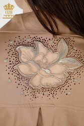 Hemden aus Baumwoll-Lycra-Stoff mit Blumenstickerei Hersteller von Damenbekleidung - 20253 | Echtes Textil - Thumbnail