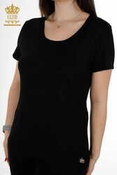 Realizzato con Tessuto in Viscosa Blusa - Manica Corta - Abbigliamento Donna - 79177 | Tessuto reale - Thumbnail