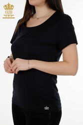 Realizzato con Tessuto in Viscosa Blusa - Manica Corta - Abbigliamento Donna - 79177 | Tessuto reale - Thumbnail