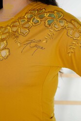 Realizzato con Tessuto in Viscosa Blusa - Manica Corta - Abbigliamento Donna - 79049 | Tessuto reale - Thumbnail