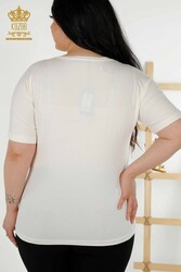 Realizzato con Tessuto in Viscosa Blusa - Manica Corta - Abbigliamento Donna - 79049 | Tessuto reale - Thumbnail