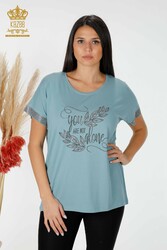 Blusa In Tessuto Viscosa Manica Corta Abbigliamento Donna - 78916 | Tessuto reale - Thumbnail