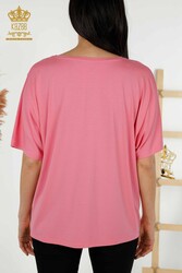 Blusa In Tessuto Viscosa Manica Corta Abbigliamento Donna - 79295 | Tessuto reale - Thumbnail