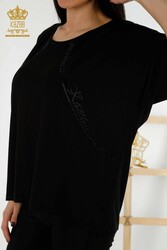 Blusa In Tessuto Viscosa Manica Corta Abbigliamento Donna - 79295 | Tessuto reale - Thumbnail