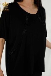 Blusa In Tessuto Viscosa Manica Corta Abbigliamento Donna - 79295 | Tessuto reale - Thumbnail