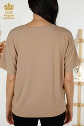 Blusa In Tessuto Viscosa Manica Corta Abbigliamento Donna - 79295 | Tessuto reale - Thumbnail