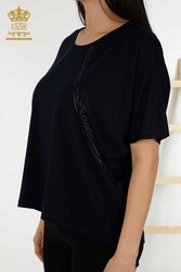 Blusa In Tessuto Viscosa Manica Corta Abbigliamento Donna - 79295 | Tessuto reale - Thumbnail