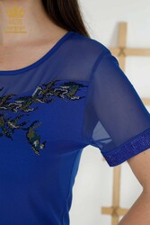 Blusa Prodotta con Tessuto in Viscosa Colletto Ciclismo Abbigliamento Donna - 79106 | Tessuto reale - Thumbnail