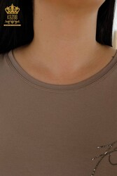 Blusa In Tessuto Viscosa Girocollo Abbigliamento Donna - 79108 | Tessuto reale - Thumbnail