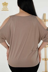 Blusa In Tessuto Viscosa Girocollo Abbigliamento Donna - 79108 | Tessuto reale - Thumbnail