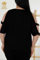 Blusa In Tessuto Viscosa Girocollo Abbigliamento Donna - 79108 | Tessuto reale - Thumbnail