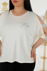 Blusa In Tessuto Viscosa Girocollo Abbigliamento Donna - 79108 | Tessuto reale - Thumbnail