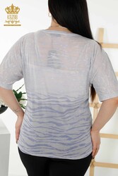 Blusa Prodotta con Tessuto in Viscosa Colletto Ciclismo Abbigliamento Donna - 79125 | Tessuto reale - Thumbnail