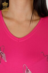 Blusa Prodotta con Tessuto Viscosa Scollo a V Abbigliamento Donna - 78934 | Tessuto reale - Thumbnail