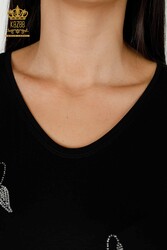 Blusa Prodotta con Tessuto Viscosa Scollo a V Abbigliamento Donna - 78934 | Tessuto reale - Thumbnail