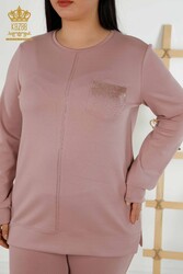 Scuba and Two Yarn Tracksuit Suit Pocket Stone Bordado Ropa de mujer Fabricante - 20398 | Textiles reales - Thumbnail