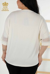 Camicetta Prodotta Con Tessuto In Viscosa Motivo Floreale Produttore Abbigliamento Donna - 79059 | Tessuto reale - Thumbnail