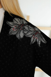 Cárdigan de punto Elite de viscosa producido 14GG Fabricante de ropa de mujer con bordado floral - 30061 | Textil real - Thumbnail