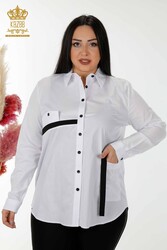 Transition de couleur de chemise réalisée avec du tissu coton lycra Fabricant de vêtements pour femmes - 20308 | Vrai textile - Thumbnail