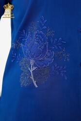 Chemise fabriquée avec du tissu en coton Lycra Fabricant de vêtements pour femmes à motifs roses - 20243 | Vrai textile - Thumbnail