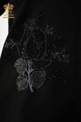 Chemise fabriquée avec du tissu en coton Lycra Fabricant de vêtements pour femmes à motifs roses - 20243 | Vrai textile - Thumbnail