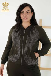 Scuba and Two Yarn Survêtement Suit Pocket Fabricant de vêtements pour femmes - 17539 | Vrai textile - Thumbnail
