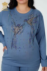 Combinaison de survêtement Scuba et deux fils motif oiseau Fabricant de vêtements pour femmes - 17488 | Vrai textile - Thumbnail